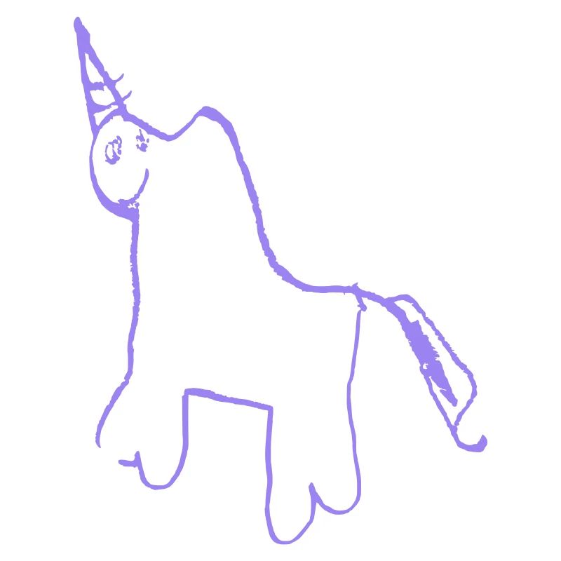 Minimalistisches Einhorn-Lineart