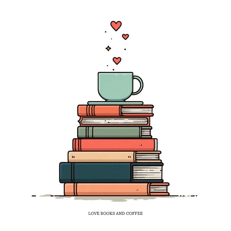 Stack of books & coffee cup
