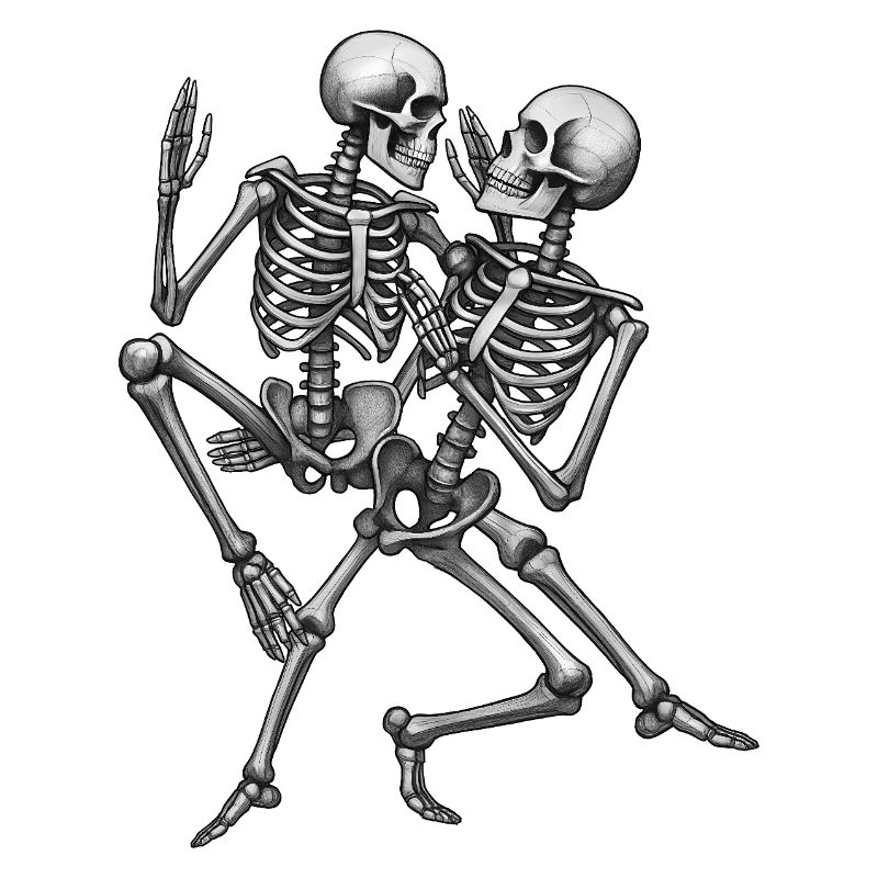 SKELETONS DANCER #3 - black & white