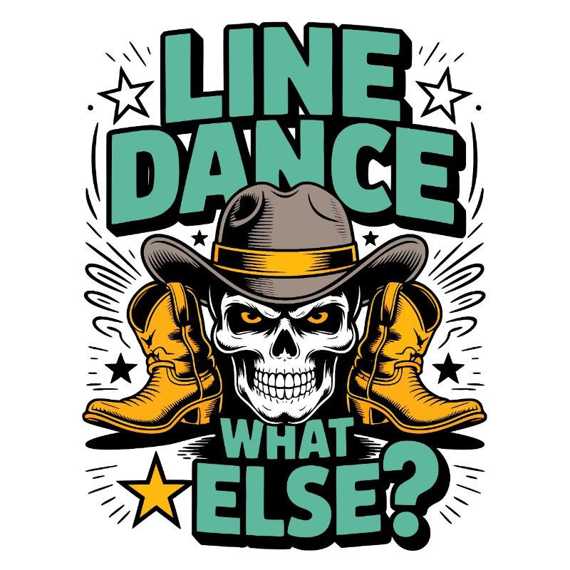 Line Dance Skull Western Boots