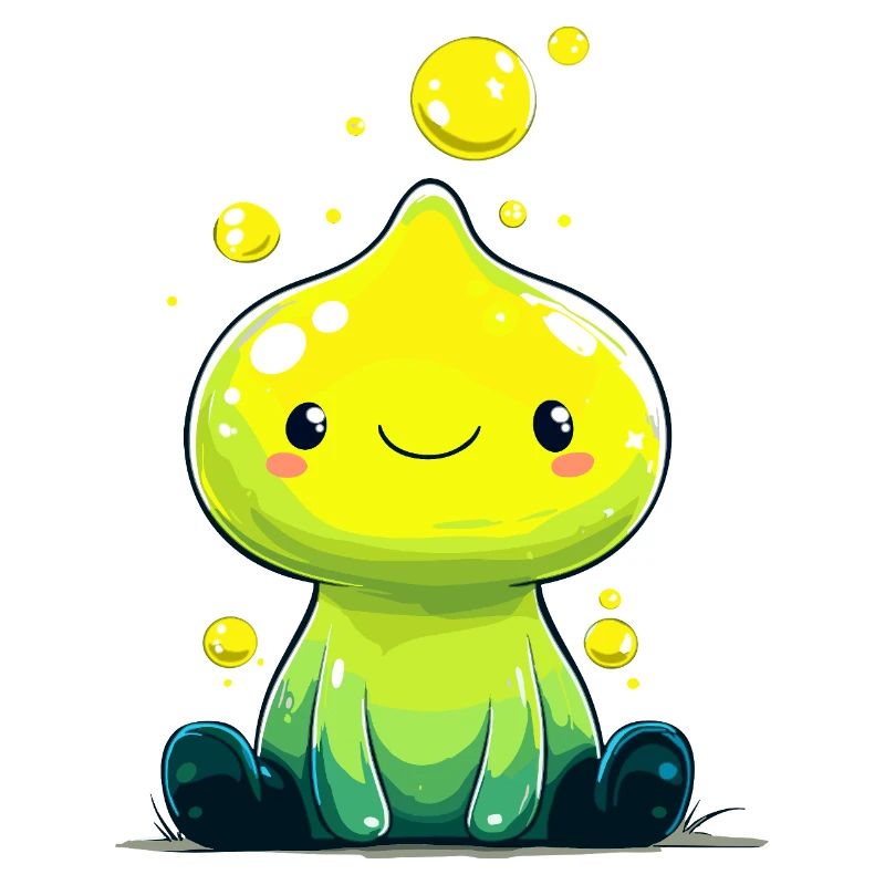 Little neon slime with a smile