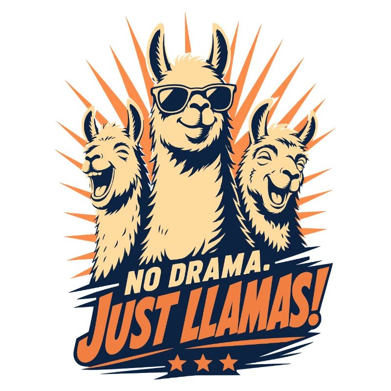 Pas de drame, juste Llama Cool Rétro