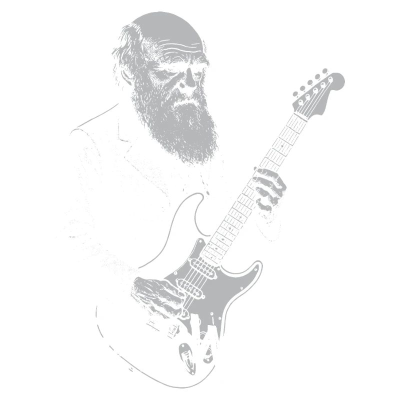 Darwin jouant de la guitare Evolution