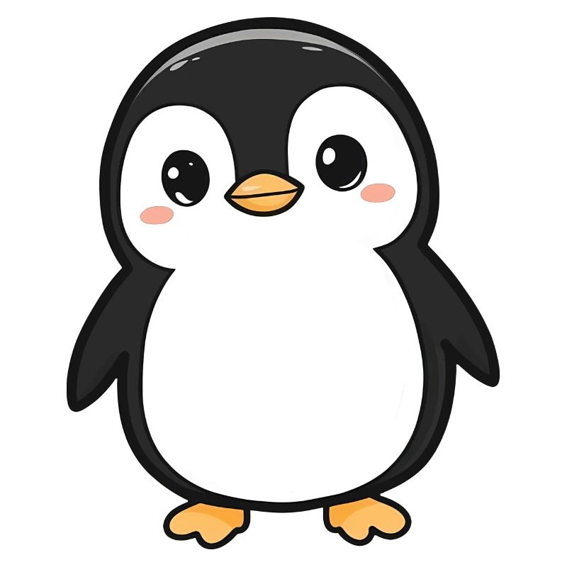 Mignon Adorable Pingouin - Conception de dessin animé charmant