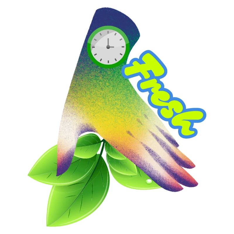 Fresh Gradient Leaf Clock Design