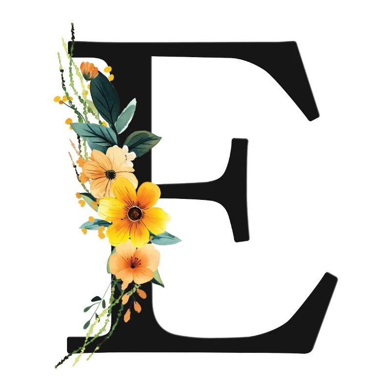 P Monogram, Floral, Customizable