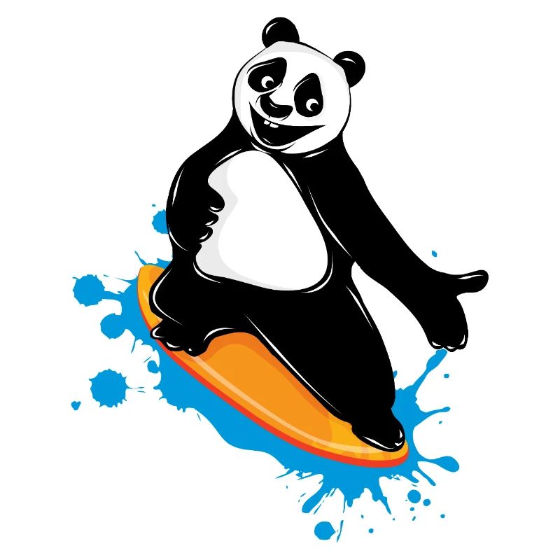 Ours panda surf dans le style graffiti