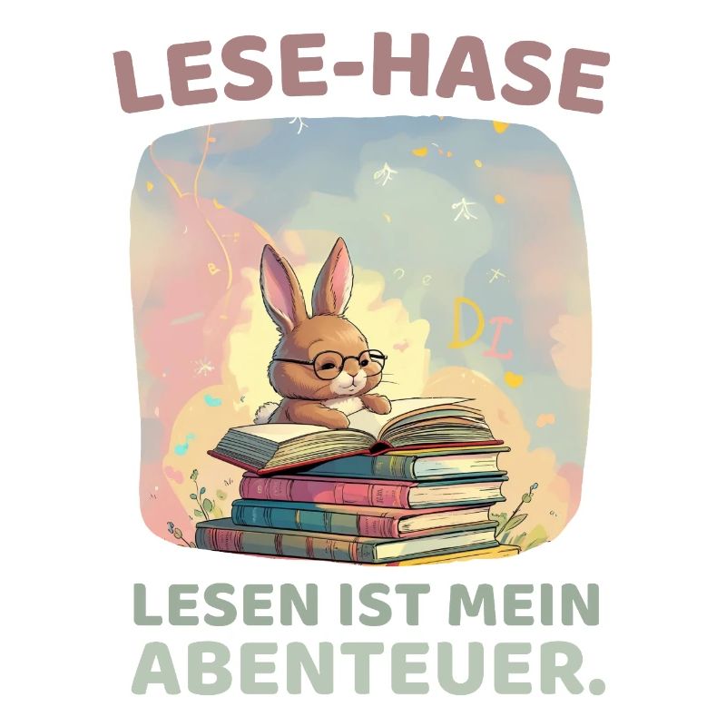 Rabbit reading with adventure style