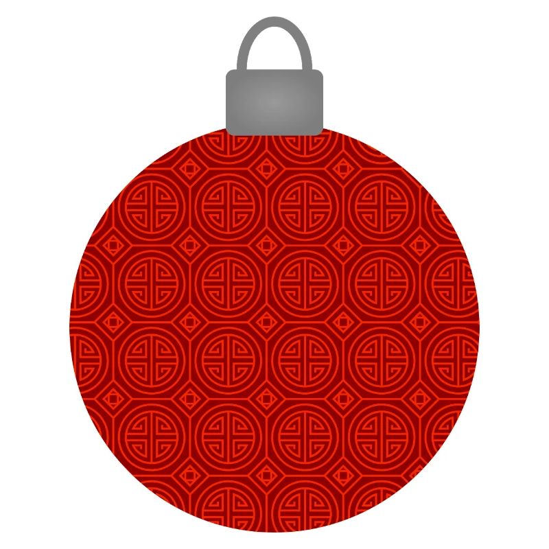 Rotes Rundmuster Weihnachtskugel
