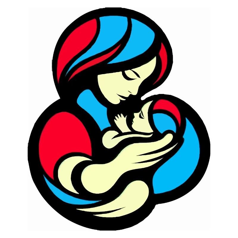 Style de blocs de couleur mère et enfant