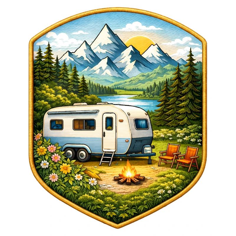 Camping Patch with Caravan