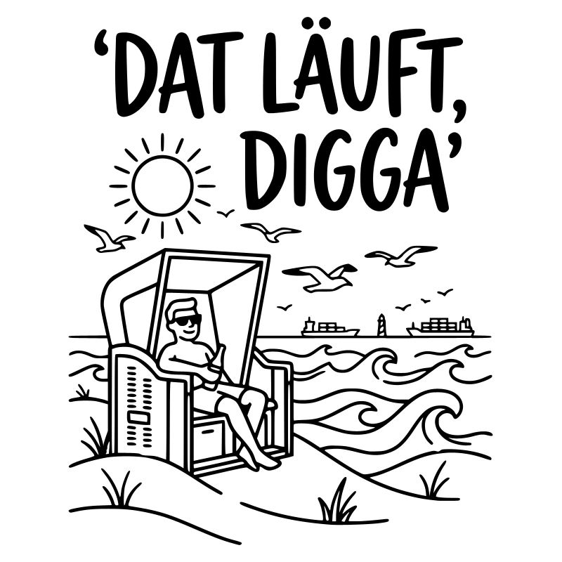 dat läuft digga strandkorb chillen urlaub meer 