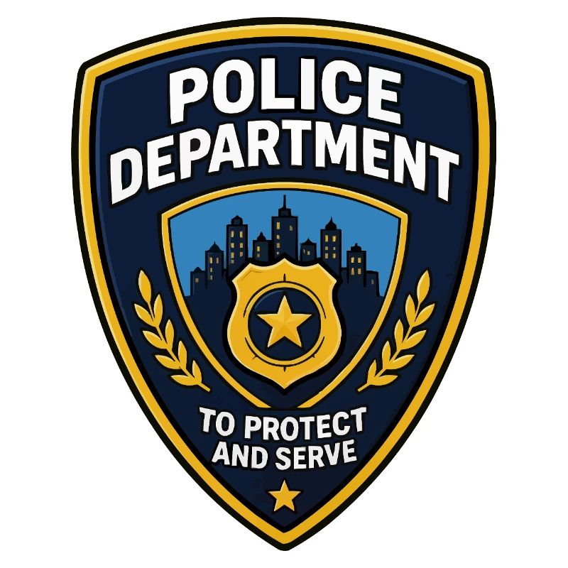 Polizei Abzeichen Patch Stadt Skyline