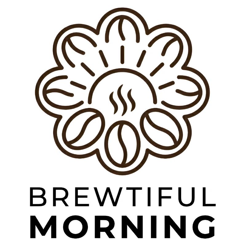 Matin Brewtiful - Logo du café qui dit le haricot