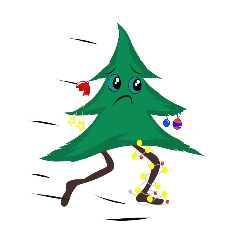 Arbre de Noël en cours d'exécution