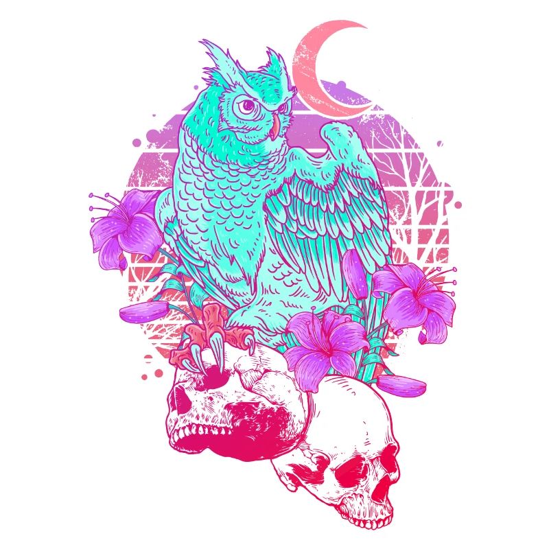 Pastel Goth Skull Owl Aesthetic Clothes Moon