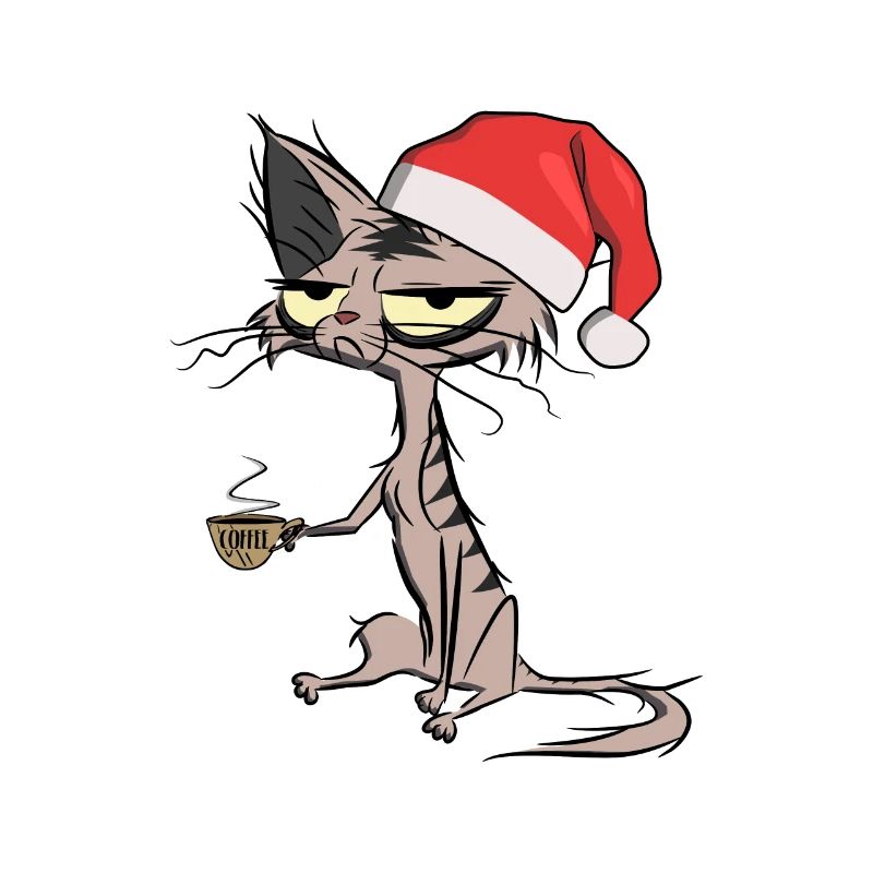 Noël Chat Café Chat Cadeau de Noël