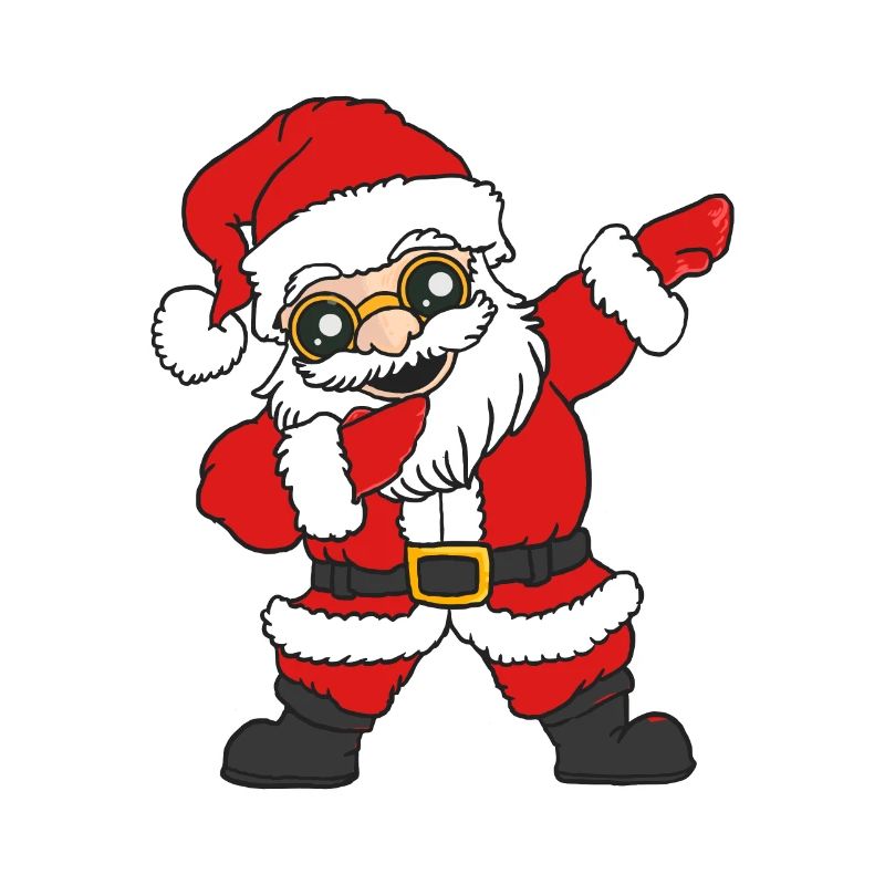 Dancing Santa with glasses