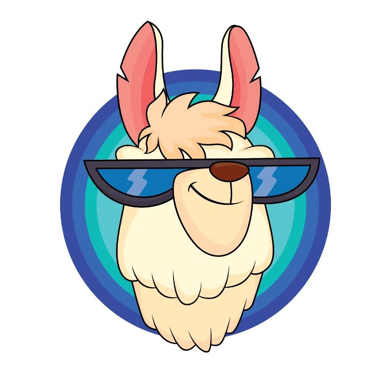 Cool llama with cool glasses
