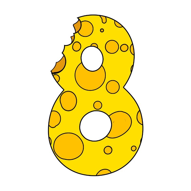 Number 8 Digit Cheese
