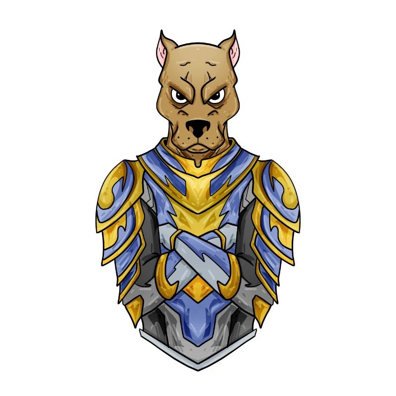 Knight Dog in Medieval Armor