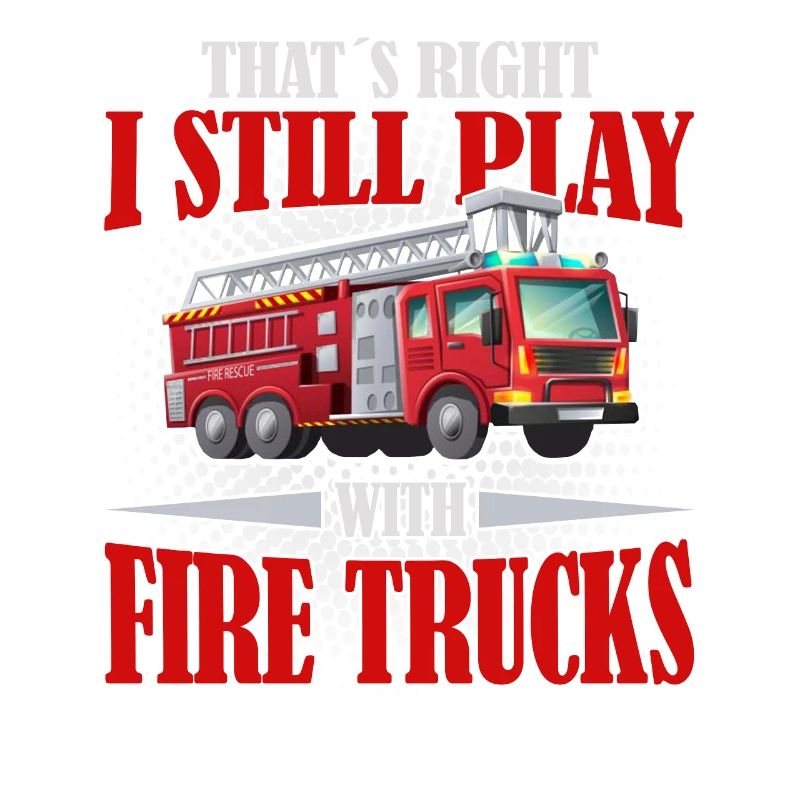 Firefighter likes to play with fire trucks