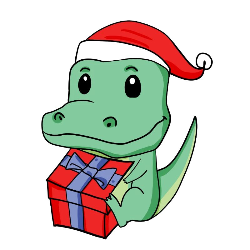 Noël Crocodile Bébé avec Cadeau