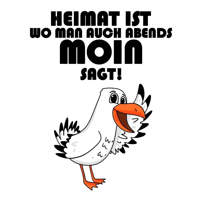 Nordsee Plattdeutsch Spruch Moin Möwe