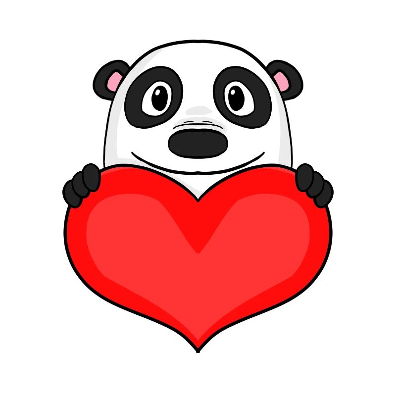 Panda mit Herz - Liebe Romantisch