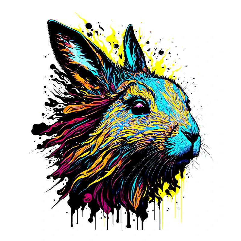 Rabbit Bunny Easter Gift Colorful Bunny Face