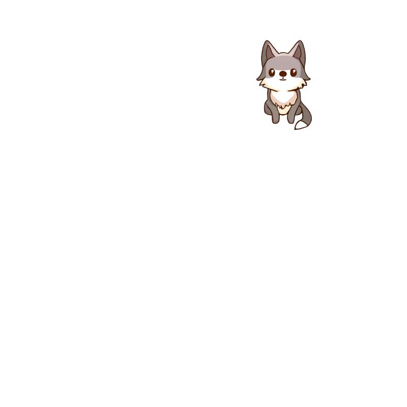 Mignon Wolf Wolfhound Kawaii Husky Design Pocket