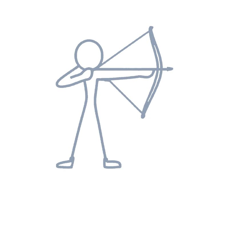 Strichmännchen Bogen Bogenschießen Bogenschütze