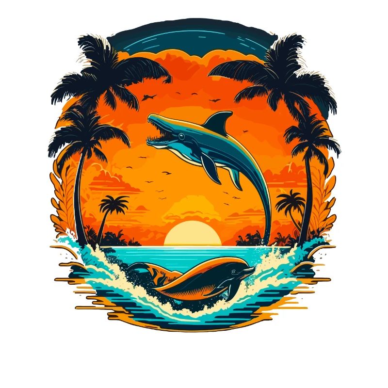Dauphin Coucher de soleil d’été