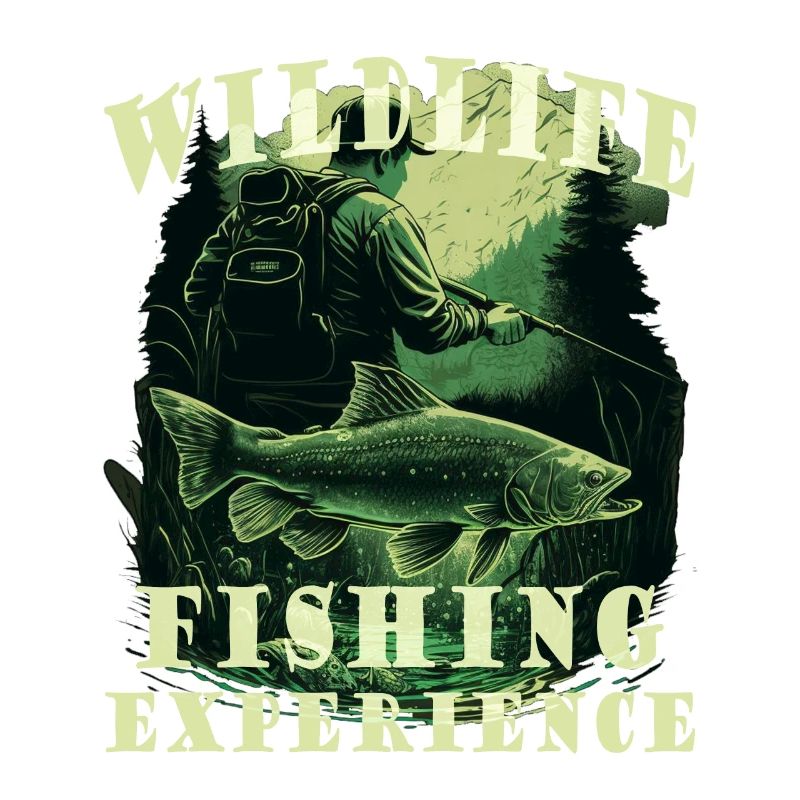 Pêcheurs à la chasse avec lettrage