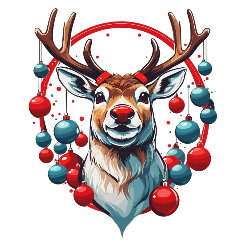 Rentier mit Weihnachtskugeln