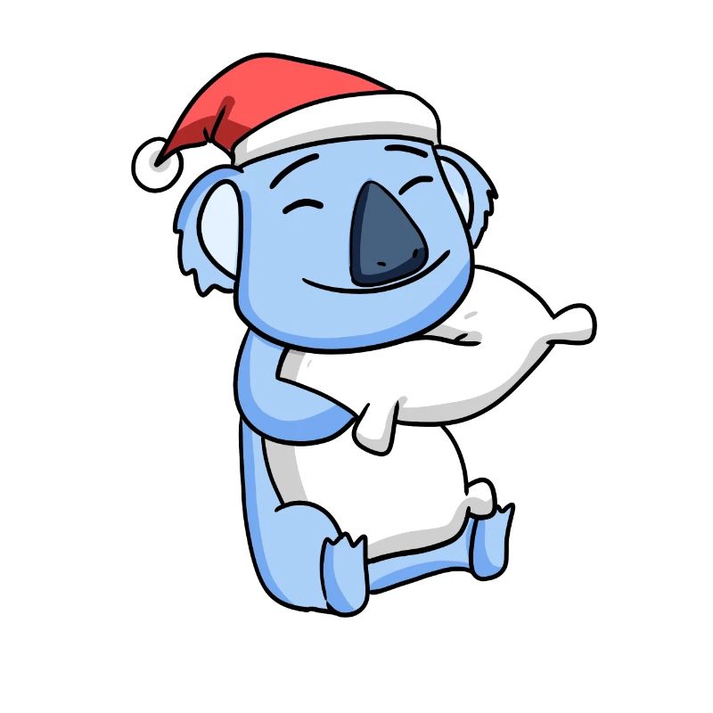 Koala Mignon Fatigué Noël