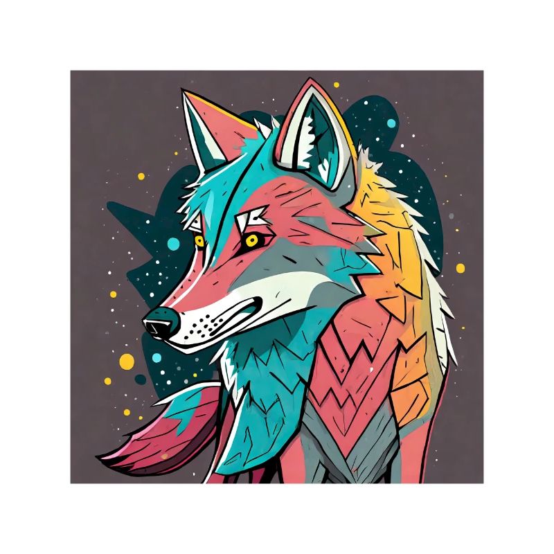 Geometrischer Wolf Farbexplosion