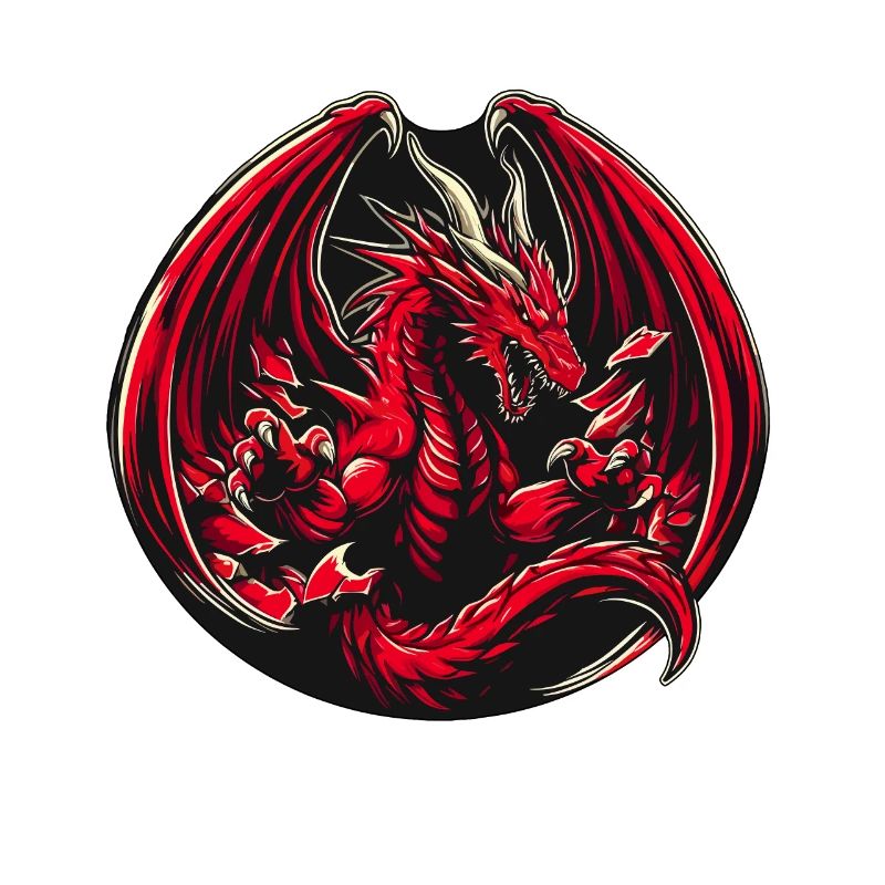Mystery Legendary Red Fire Dragon Mythical 3D Epic