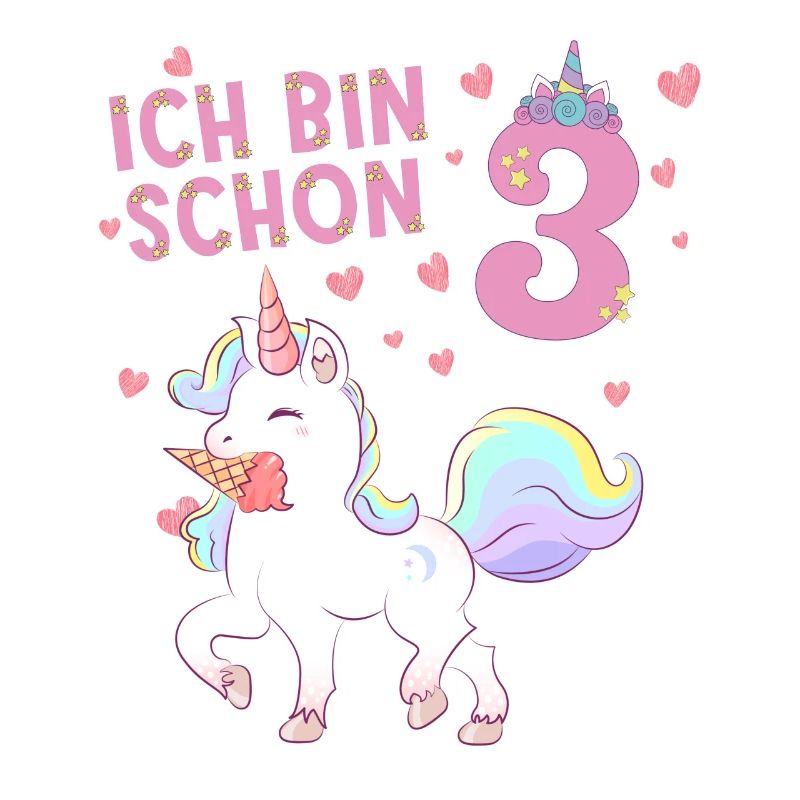 ich bin schon 3 - einhorn