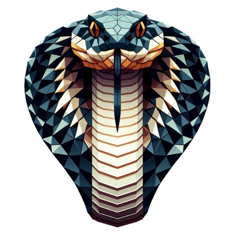 Un cobra royal dans le style polygonal