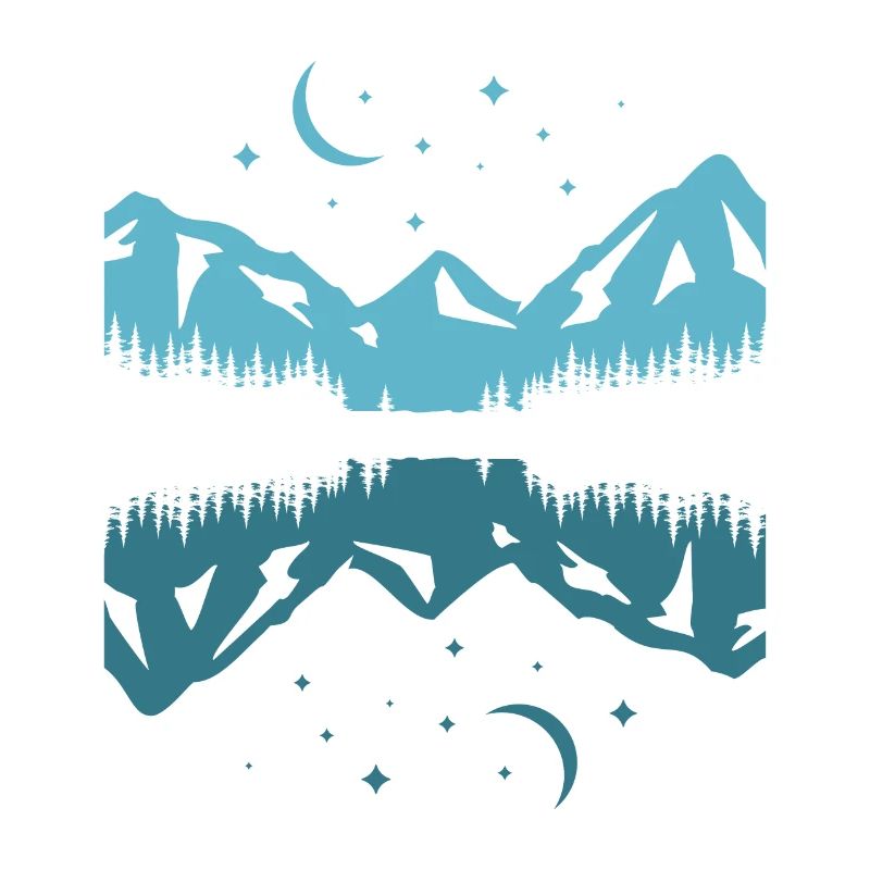 Moonlit Mountain Reflection