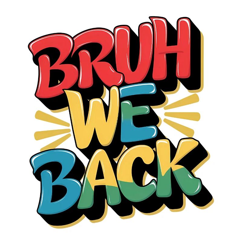 Cheerful recurring design with colorful text
