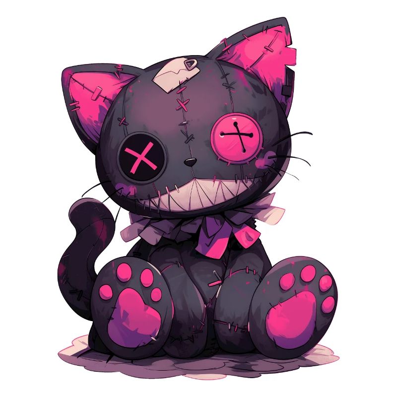 Goth Cat Doll Katze Grunge Geschenk Gothic Puppe