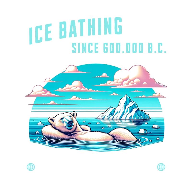 Relaxed polar bear while bathing in the Arctic