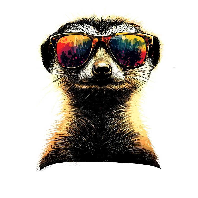 Erdmännchen Sonnenbrille Bunt Süßes Erdmännchen