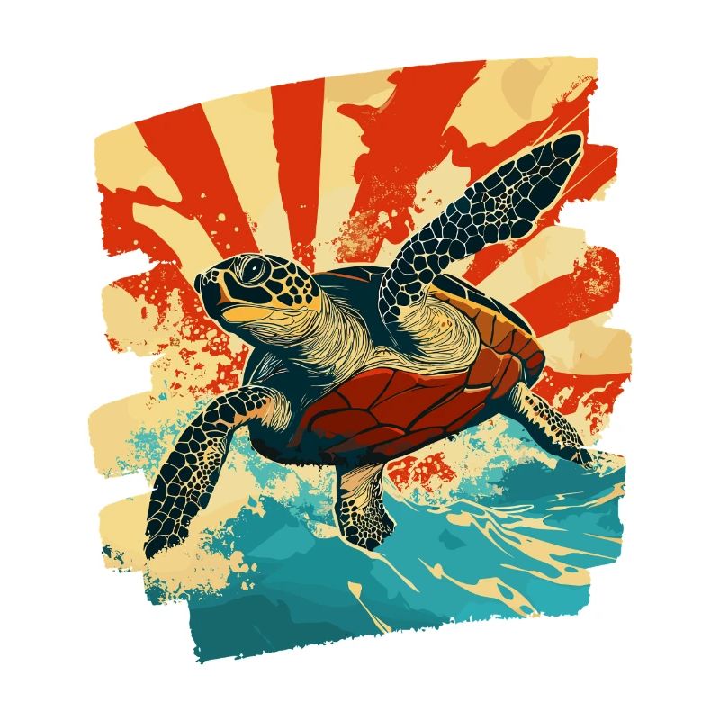 Tortue de mer rétro