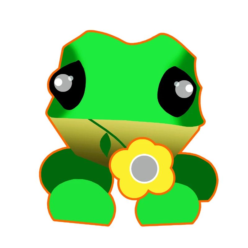 Grenouille mignonne avec fleur