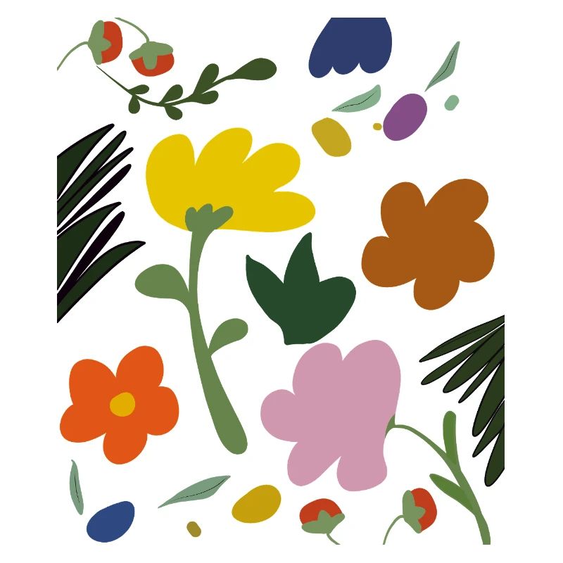 Fleurs abstraites en palette printanière