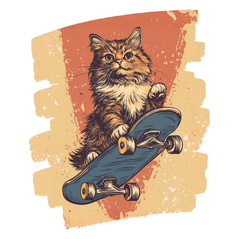 Chat de planche à roulettes