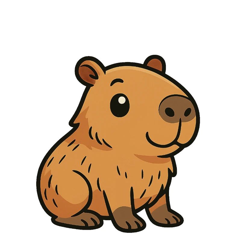 Cute Cartoon Capybara, cute and chill